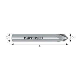 3 Flute 45° High Performance Uncoated Solid Carbide Chamfer Mill for Aluminium - 30.6200 Series (Karnasch)